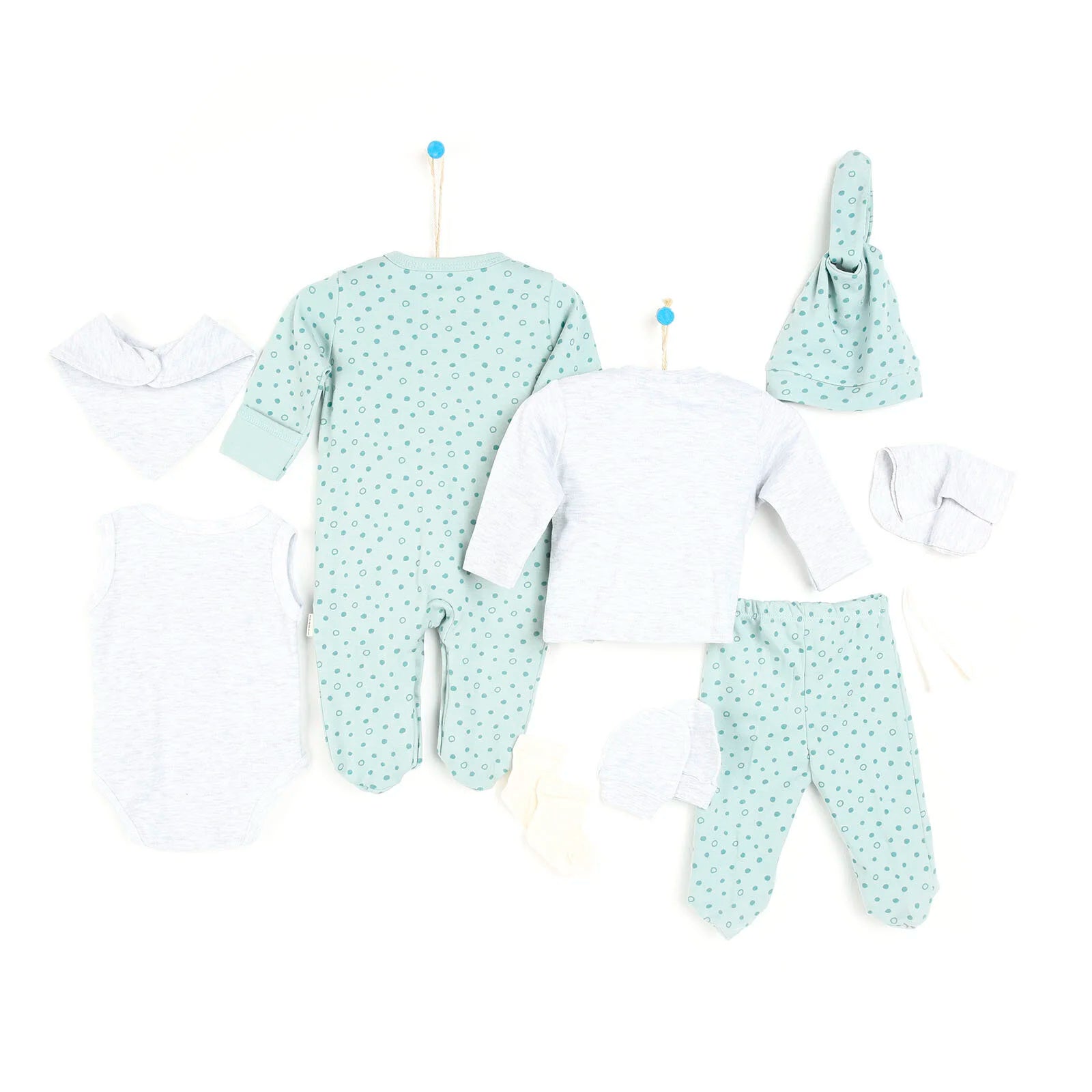 Bebbek Baby Boy 10 Pcs Newborn Starter Set - Light Green - ebebek - Black Friday