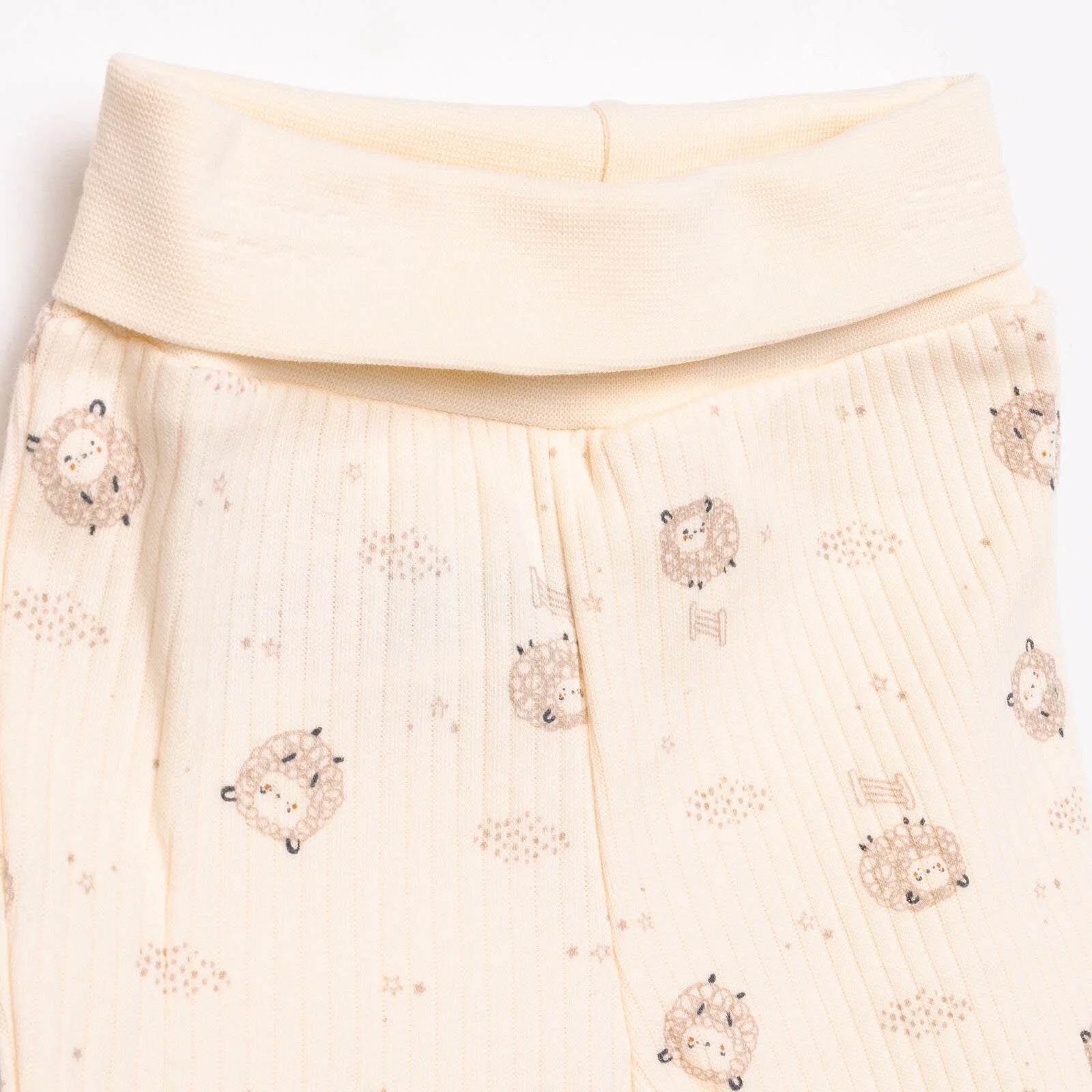 Bebetto Newborn Organic Little Lamp Footed Jumpsuit - Ecru - ebebek - Black Friday