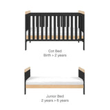 Tutti Bambini Rio Cot Bed with Cot Top Changer & Mattress - Slate/Honey Oak Slate/Honey Oak - ebebek