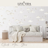Live Vida Wall Stickers Cloud & Moon & Stars A4 - ebebek - Black Friday