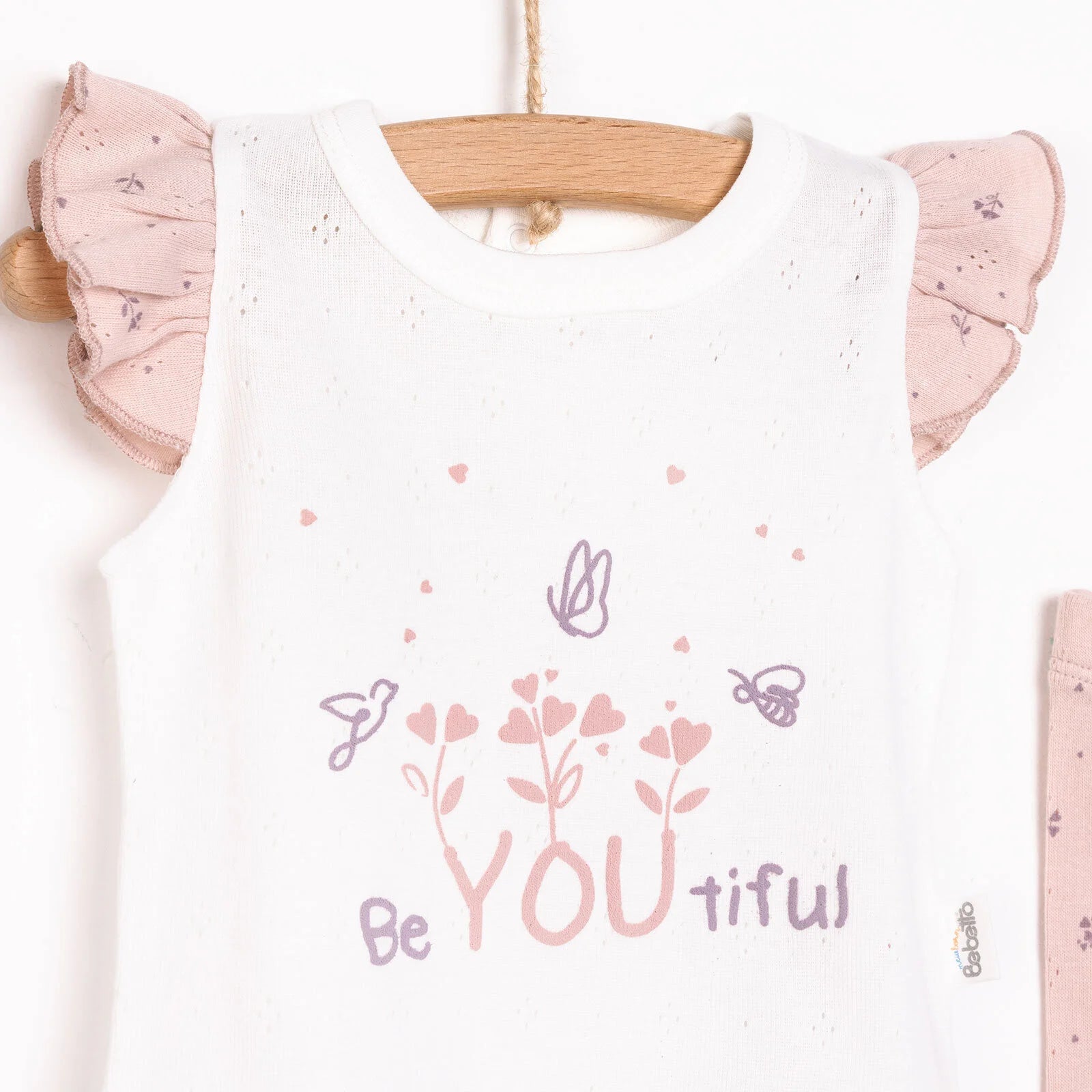 Bebetto Newborn Baby Girl Nature T-shirt - Tights - Powder - ebebek - Black Friday