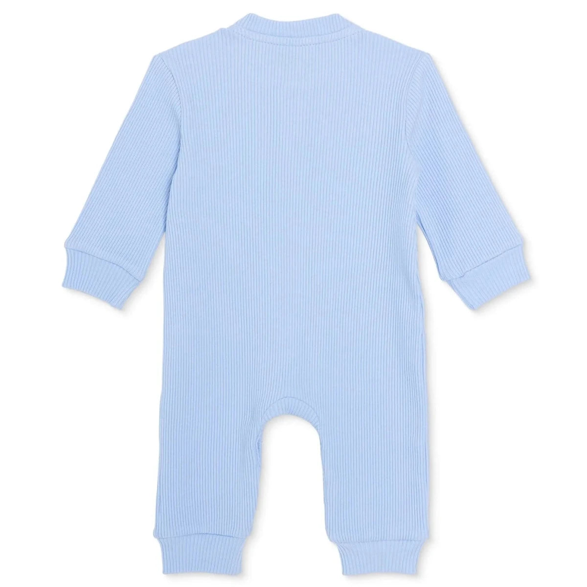 Baby Boy Footless Sleepsuit Floral Print Snap Fastening Crew Neck - Blue Blue - ebebek