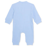 Baby Boy Footless Sleepsuit Floral Print Snap Fastening Crew Neck - Blue Blue - ebebek