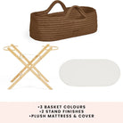 Ickle Bubba Nova Moses Basket & Stand - Mocha & Pine - Ickle Bubba - ebebek