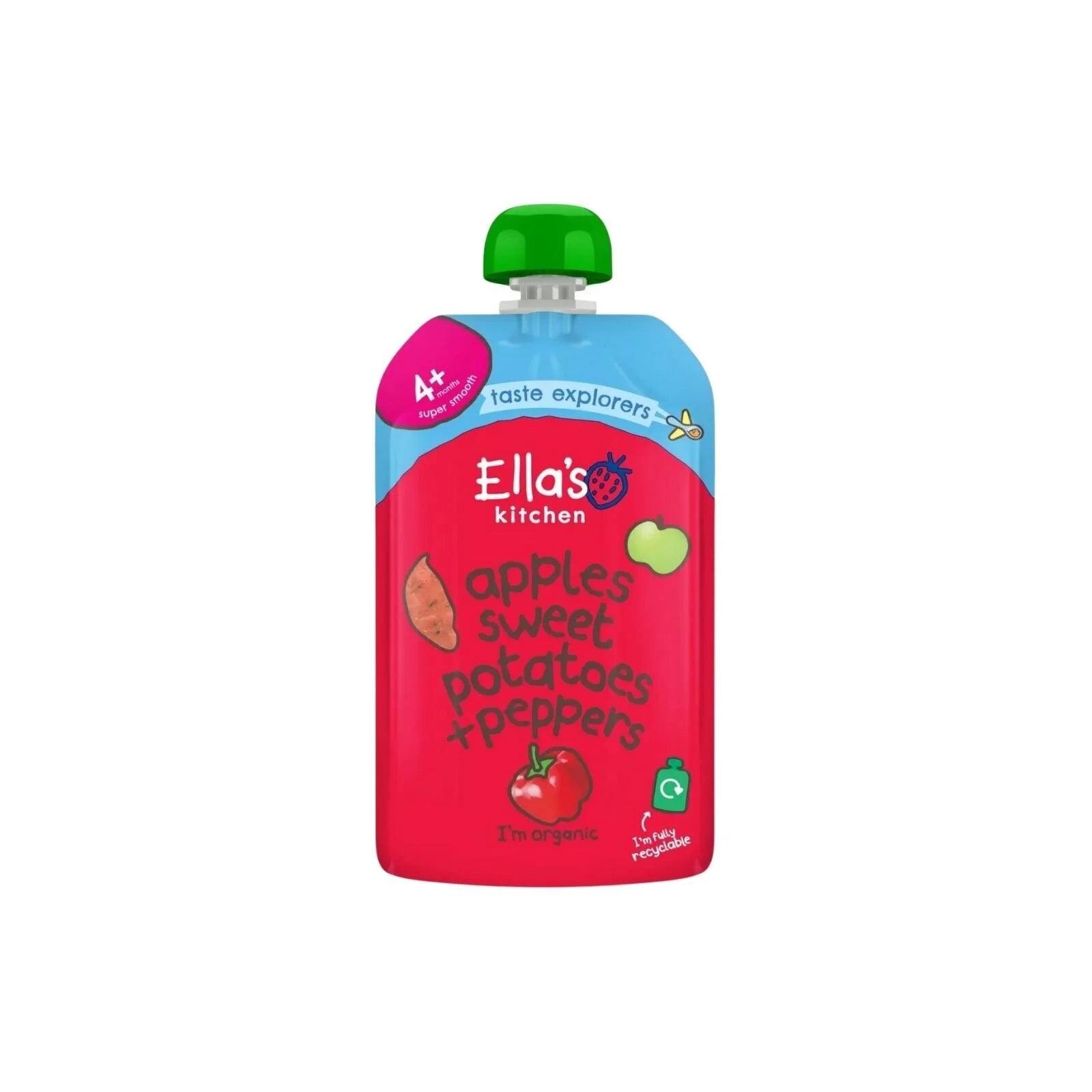 Ella's Kitchen Organic Apples Sweet Potatoes & Peppers Baby Pouch 4+ months 120g - ebebek - Black Friday