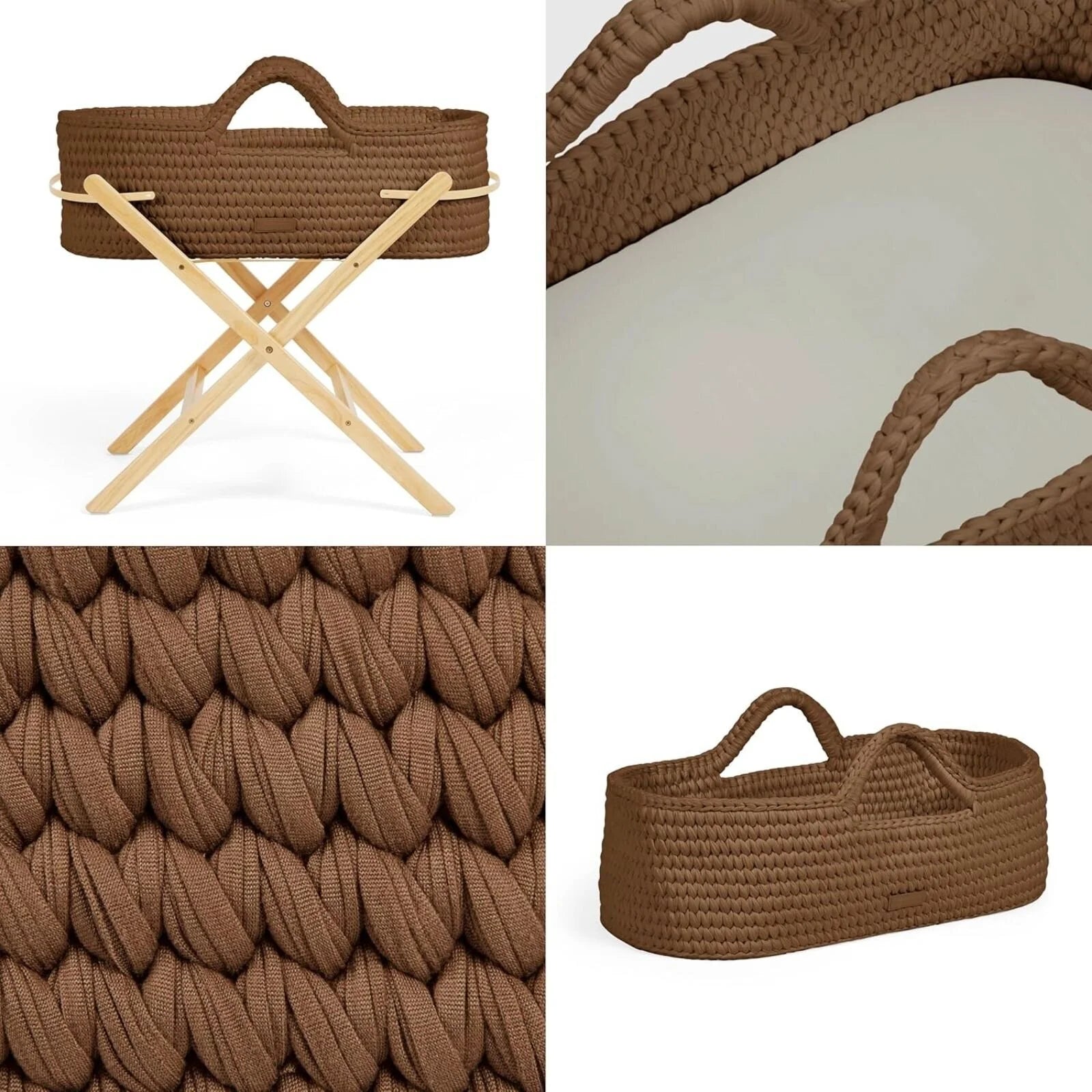 Ickle Bubba Nova Moses Basket & Stand - Mocha & Pine - ebebek - Black Friday