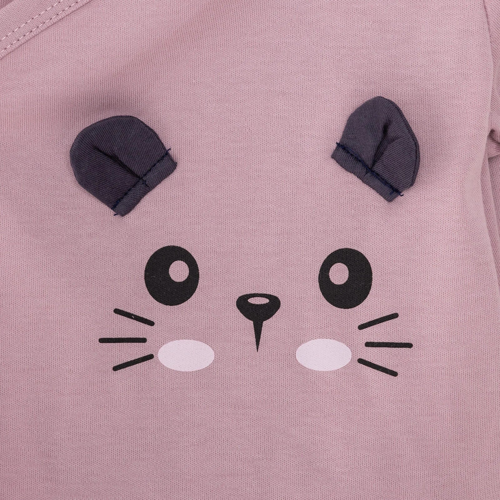 HelloBaby Newborn Organic Wrapover Top - Hat - Footed Set - Light Rose - ebebek - Black Friday