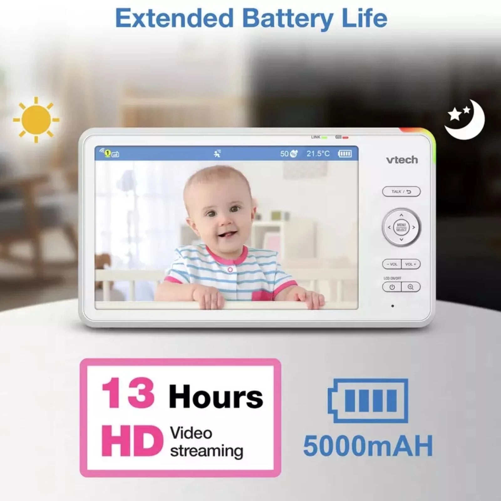 VTech RM7787 HD 7" Over - the - Cot Wi - Fi Baby Monitor - VTech - ebebek