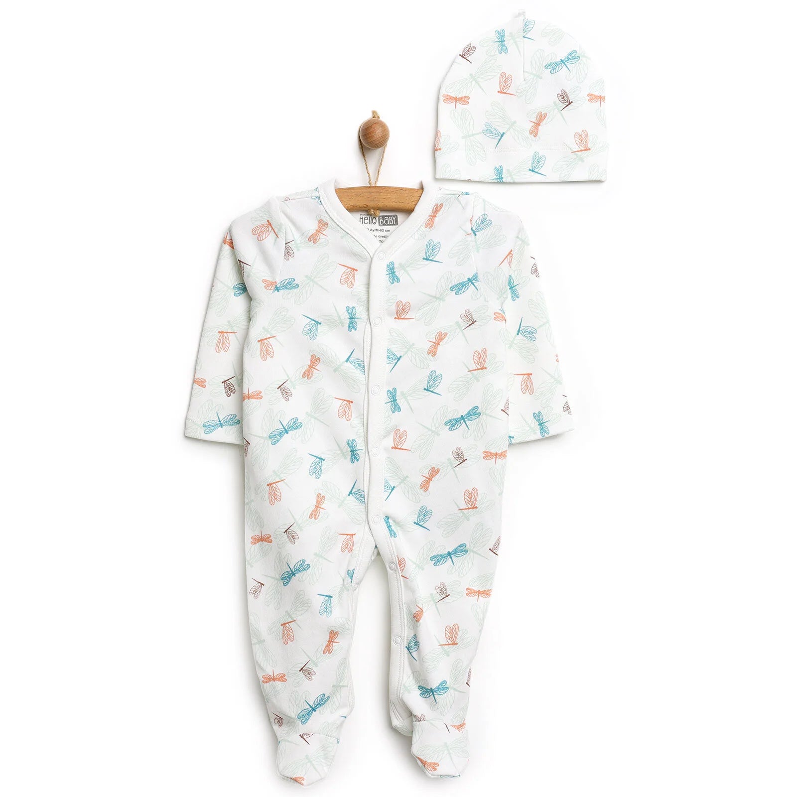 HelloBaby Footed Jumpsuit with Hat - Green - ebebek - Black Friday