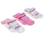 Baby Girl 3 - Pack Rolled - Edge Socks - Ecru Ecru - ebebek