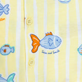 HelloBaby Boys Short Sleeve Pyjamas Set Animal with Buttons Shirt Collar Short Leg Short Sleeve - Yellow Yellow - ebebek