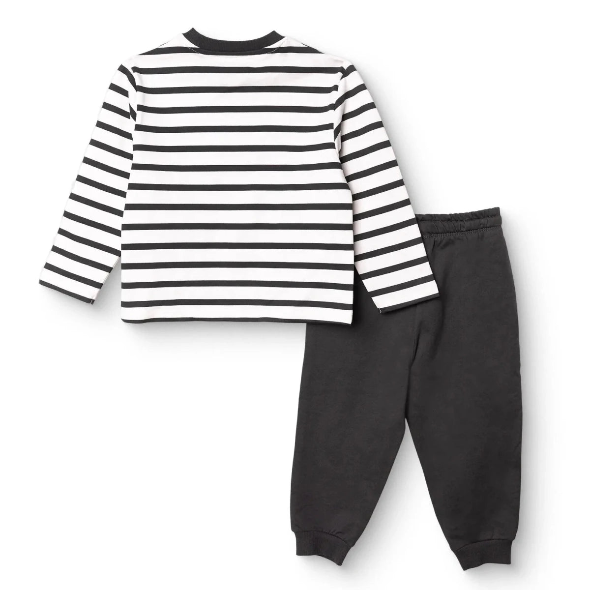 HelloBaby Boys Tracksuit Set Bear Print Lace - up Cool Boy Crew Neck Full Length Long Sleeve - Black Printed Black Printed - ebebek