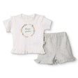 Bebetto Girls T-shirt & Shorts Set Floral Print Flower Garden Crew Neck Short Length Short Sleeve - Multicolour Multicolour - ebebek