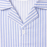 HelloBaby Boys Short Sleeve Pyjamas Set Striped Buttoned Peter Pan Collar Short Length Short Sleeve - Blue Blue - ebebek