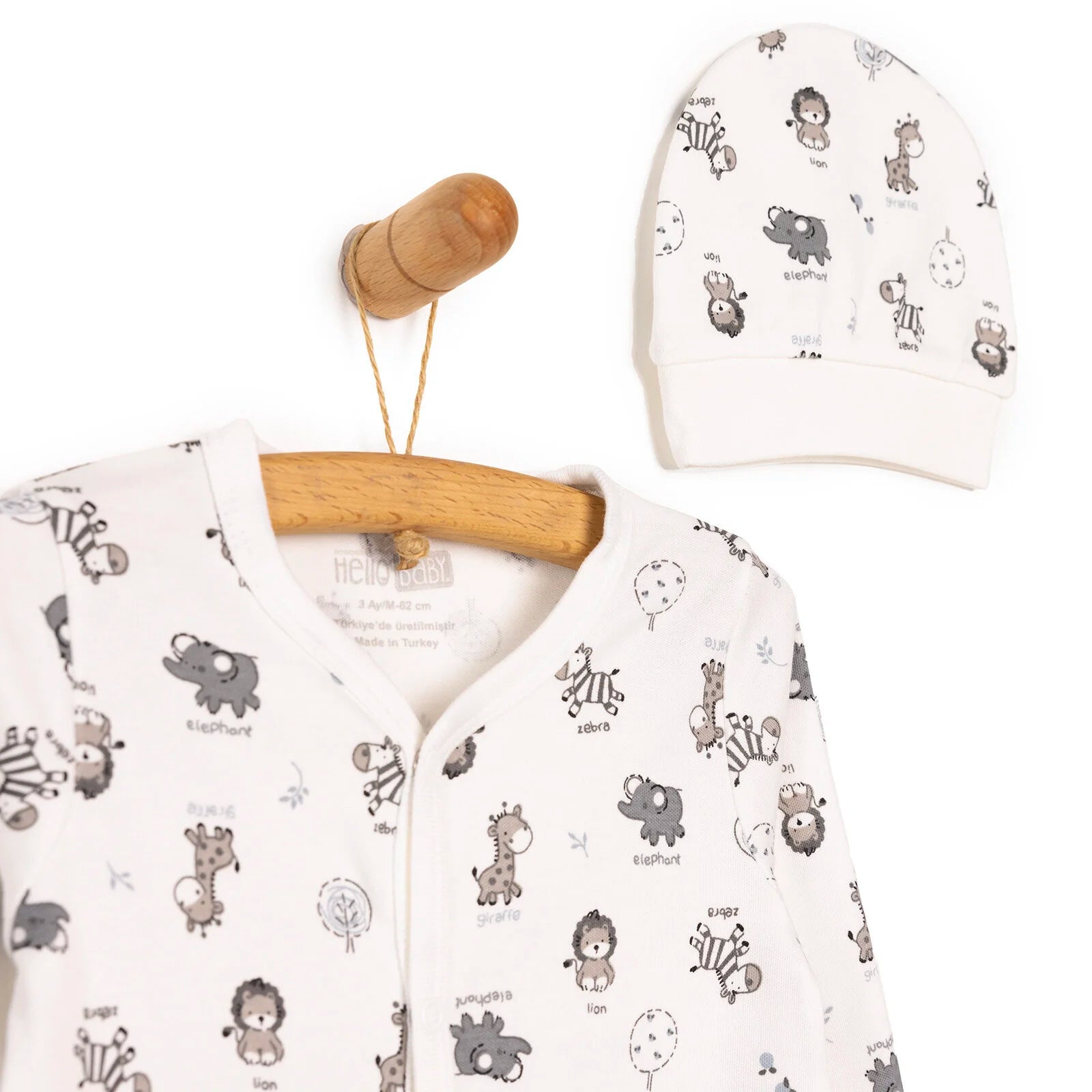 HelloBaby Newborn Baby Cute Animals Romper - Ecru - ebebek - Black Friday