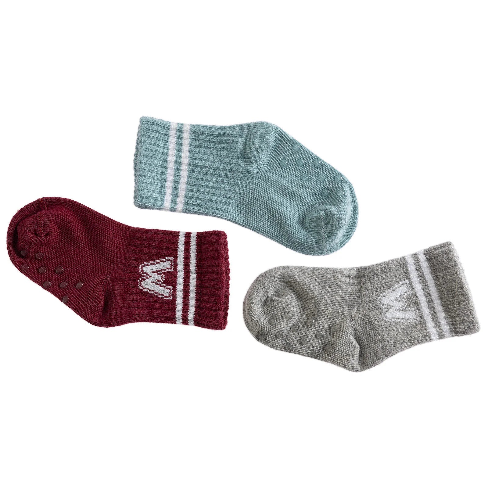 HelloBaby Baby Boy Non - Slip Pack of 3 Socks - Grey Melange - ebebek - Black Friday