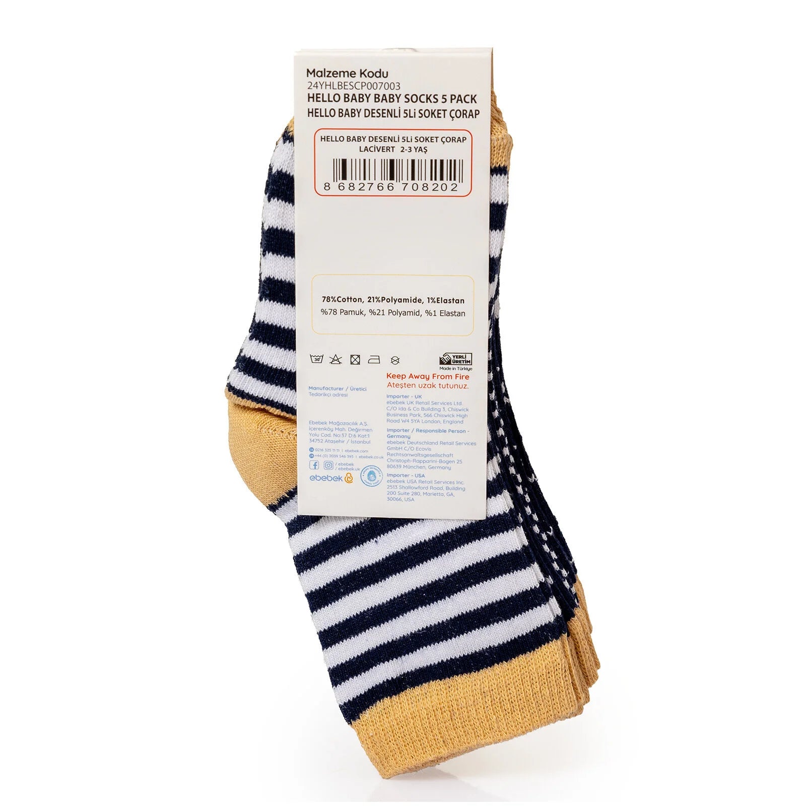 HelloBaby Baby Boy Pack of 5 Socks - Navy Blue - ebebek - Black Friday