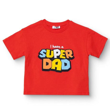 HelloBaby Boys T-shirt Slogan I Love Dad Print Crew Neck Short Sleeve - Red Red - ebebek