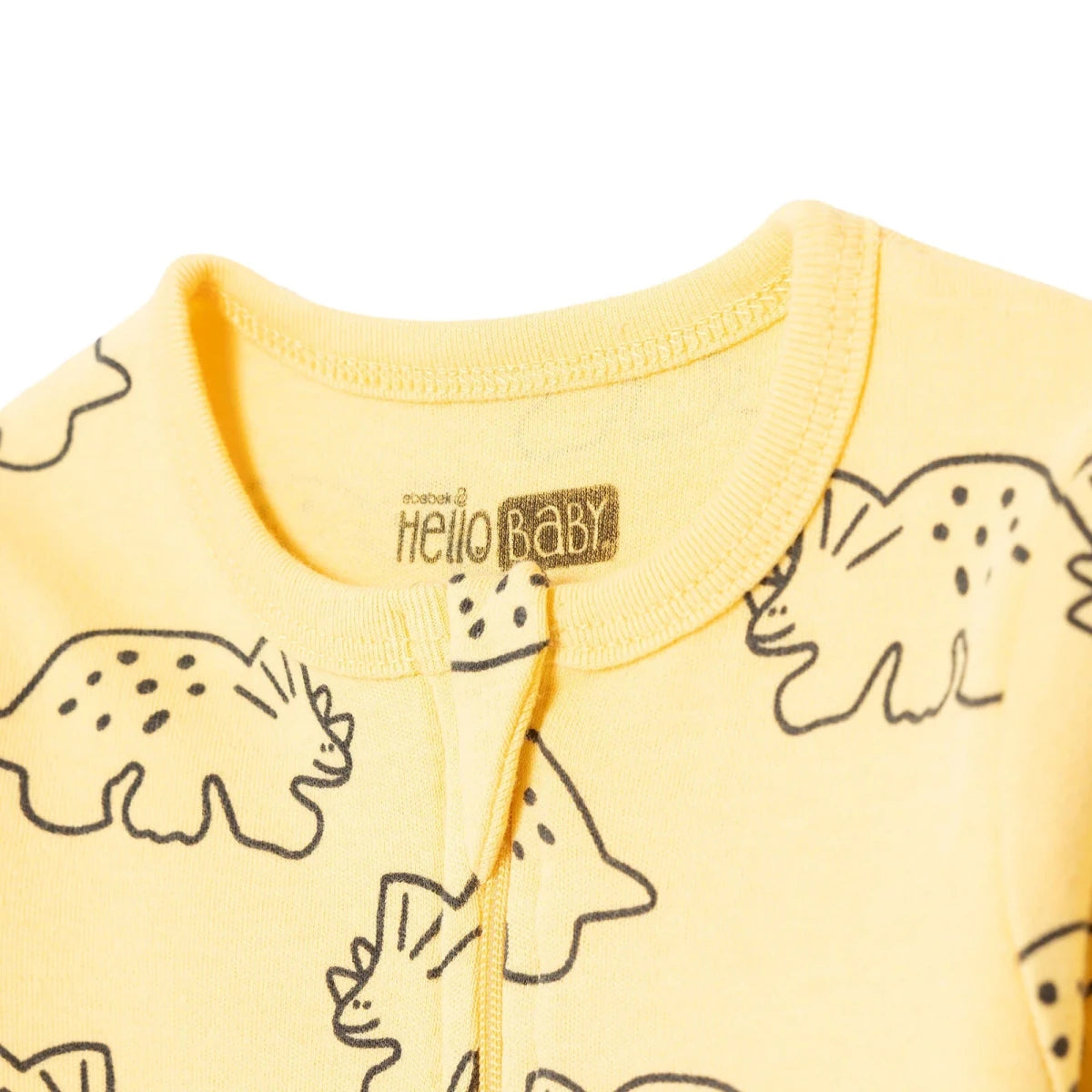 HelloBaby Boys Footed Sleepsuit Dinosaur Print Zip Fastening Crew Neck Full Length Long Sleeve - Orange Orange - ebebek