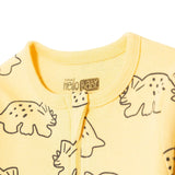 HelloBaby Boys Footed Sleepsuit Dinosaur Print Zip Fastening Crew Neck Full Length Long Sleeve - Orange Orange - ebebek