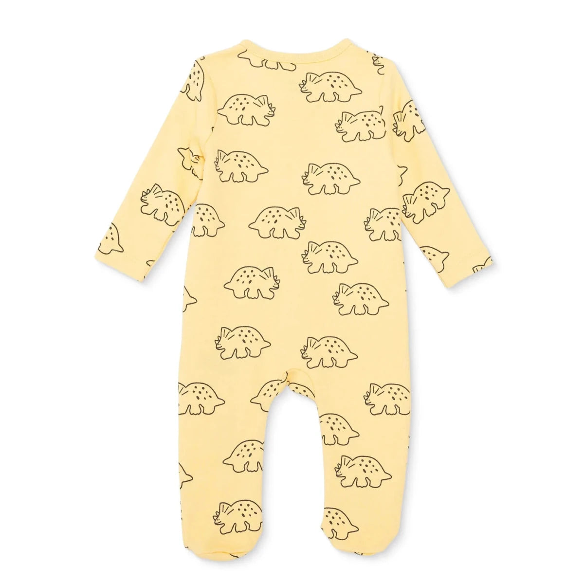 HelloBaby Boys Footed Sleepsuit Dinosaur Print Zip Fastening Crew Neck Full Length Long Sleeve - Orange Orange - ebebek