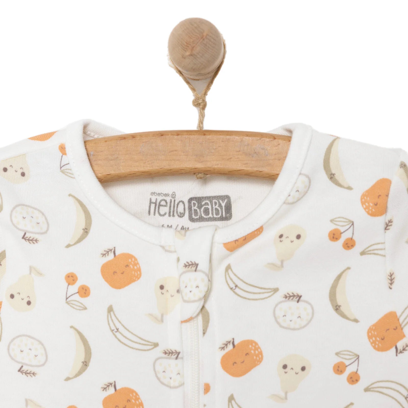 HelloBaby Newborn Girl Organic Footed Jumpsuit - Ecru - ebebek - Black Friday