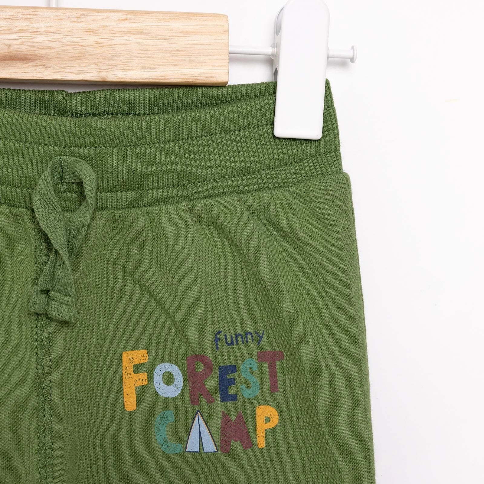 HelloBaby Basic Camp Written Low Raised Joggers - Green - ebebek - Black Friday