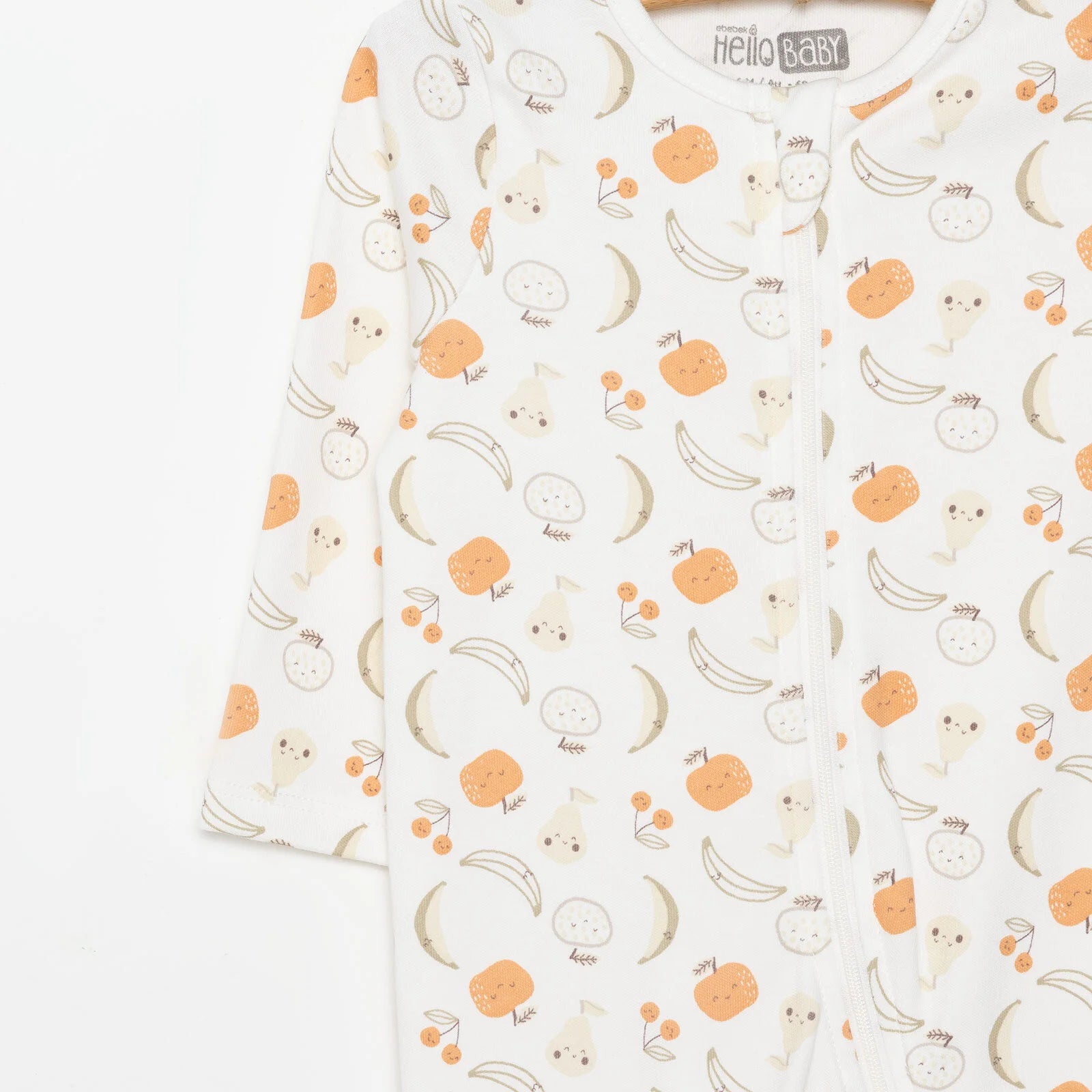 HelloBaby Newborn Girl Organic Footed Jumpsuit - Ecru - ebebek - Black Friday