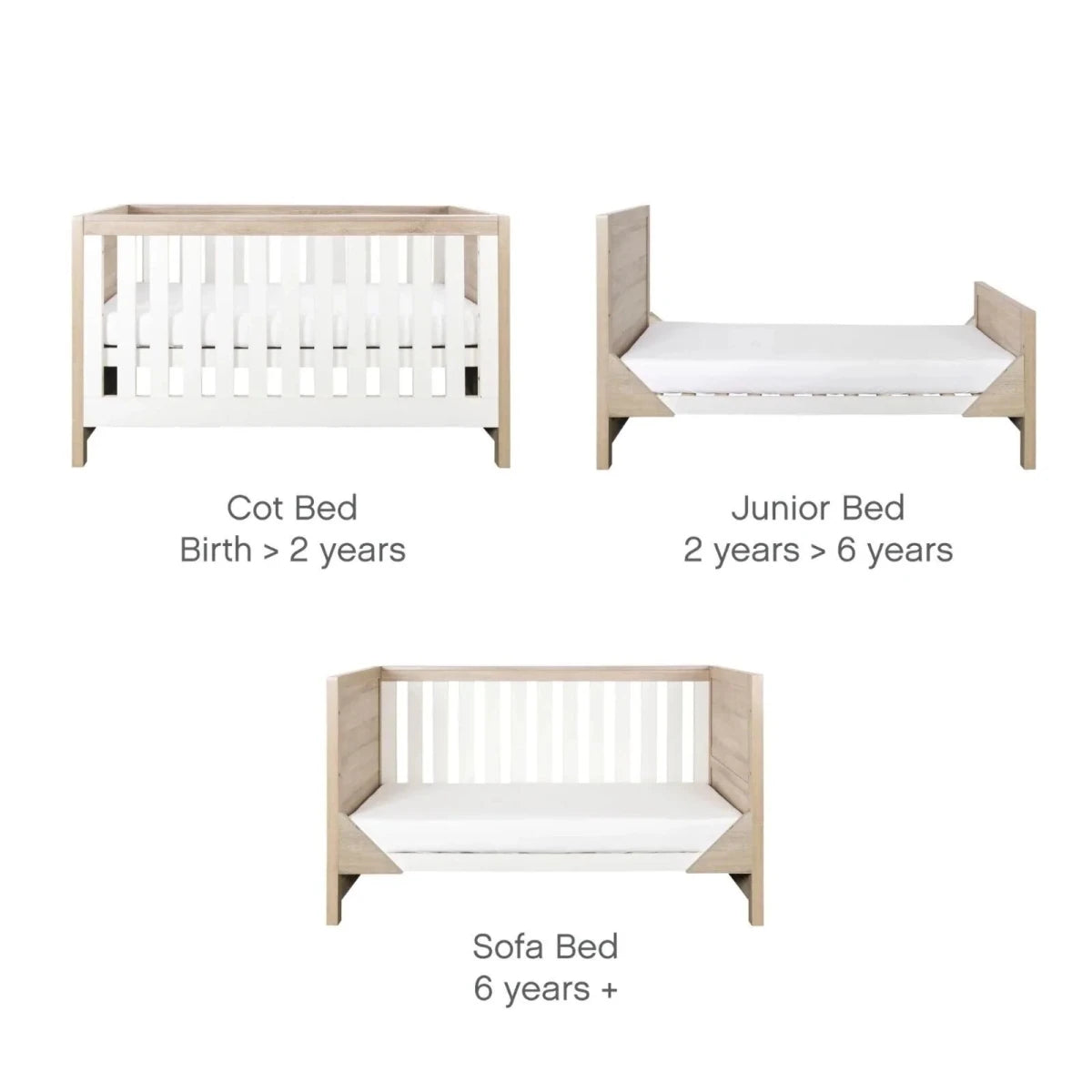 Tutti Bambini Modena 2 pcs Room Set - White/Oak White/Oak - ebebek