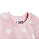 HelloBaby Girls Short Sleeve Pyjamas Set Heart Crew Neck Short Leg Short Sleeve - Pink Pink - ebebek