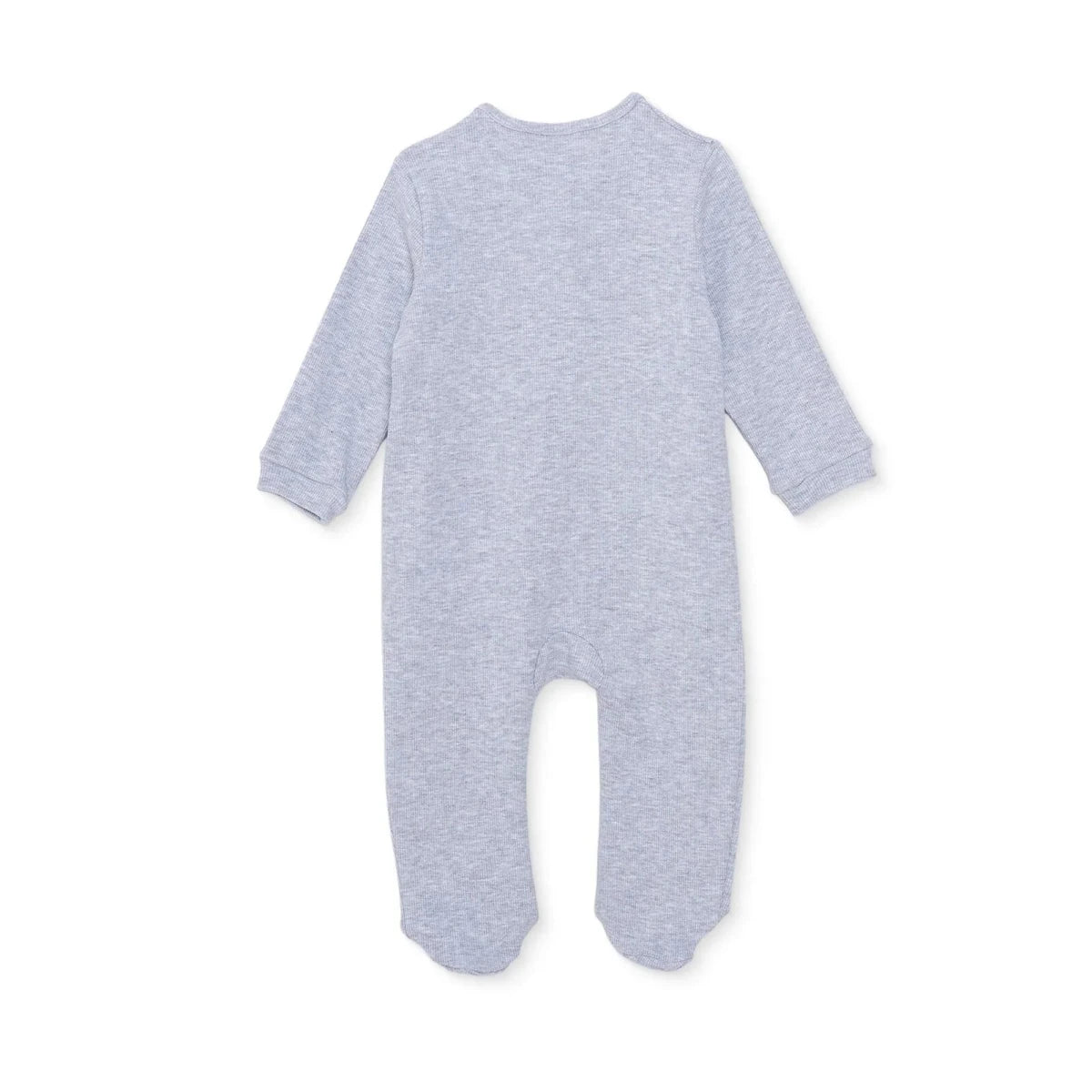 Baby Boy Footed Sleepsuit Zip Fastening Crew Neck - Grey Grey - ebebek