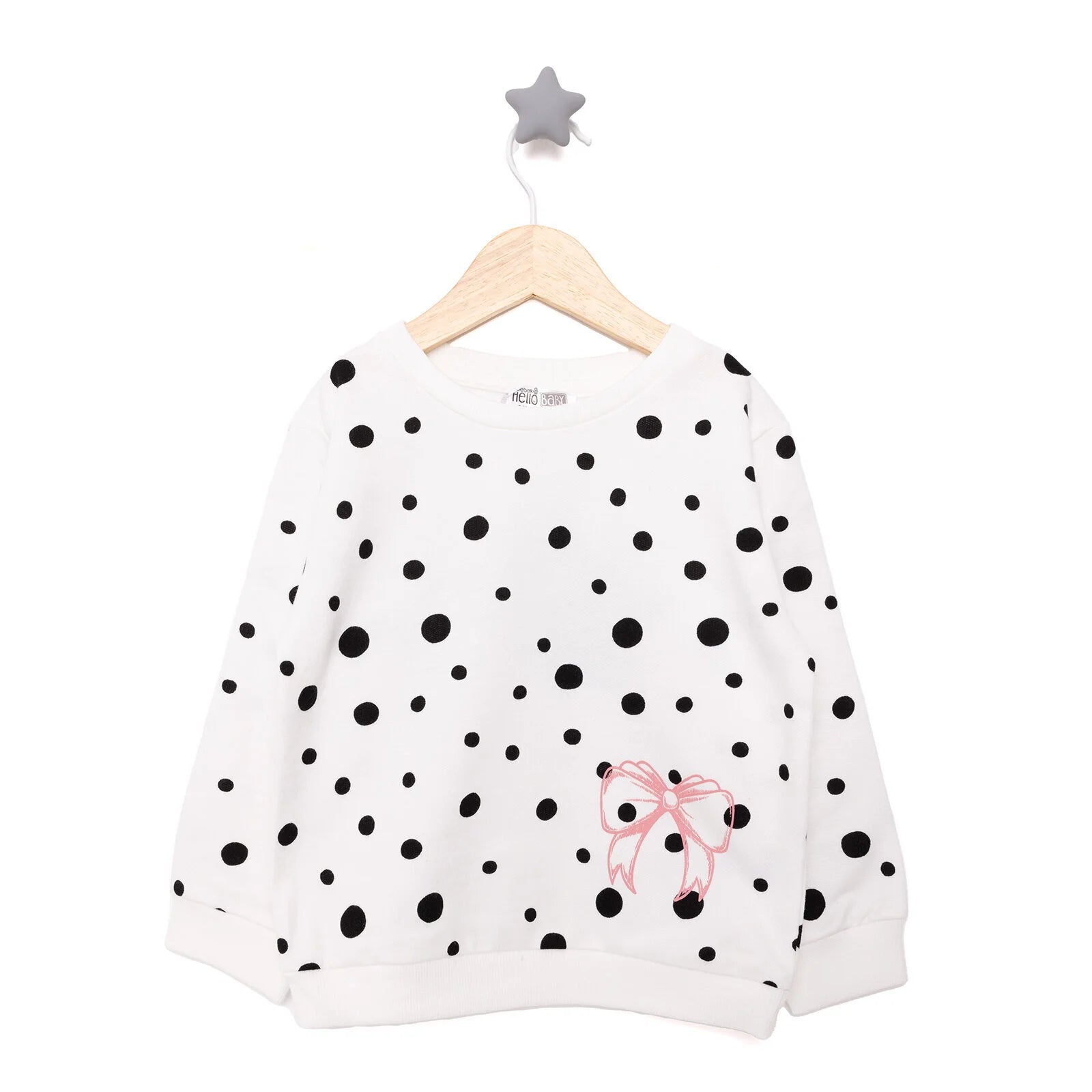 HelloBaby Basic Low Raised Polka - Dot Printed Sweatshirt - Printed - ebebek - Black Friday