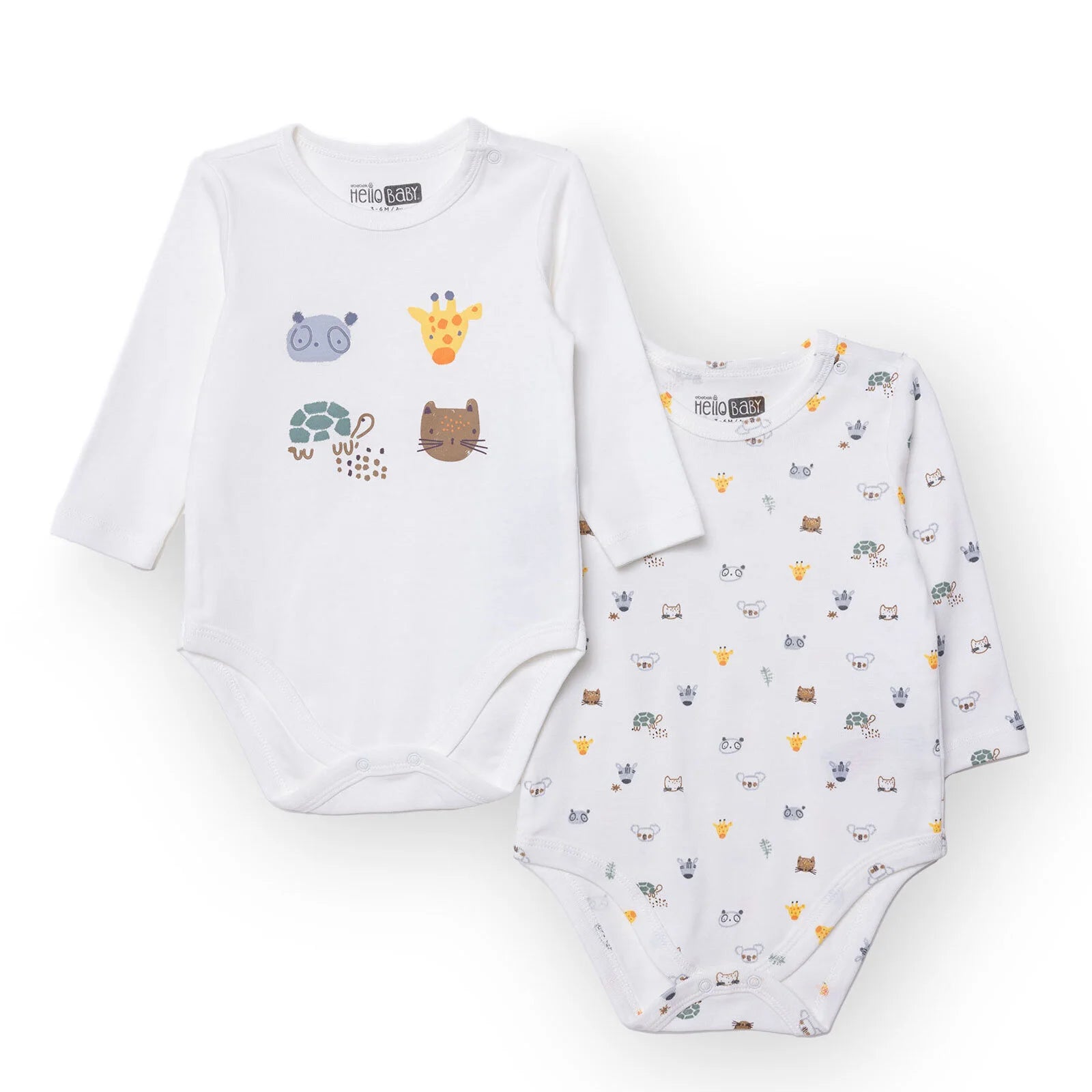 HelloBaby Long Sleeve Body 2 Pack - Ecru - ebebek - Black Friday