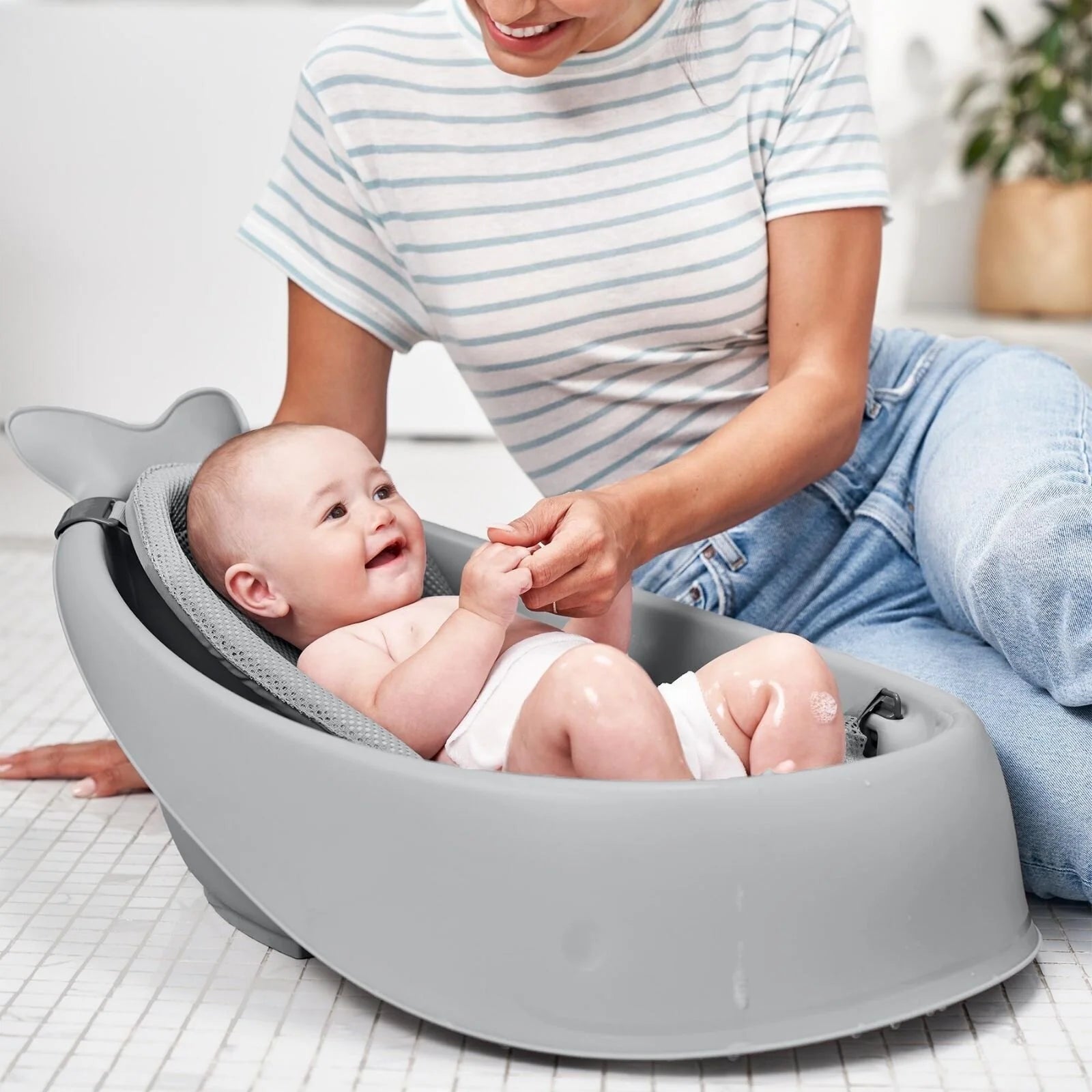 Skip Hop Moby Smart Sling 3 - Stage Baby Bath Tub - Grey - Skip Hop - ebebek
