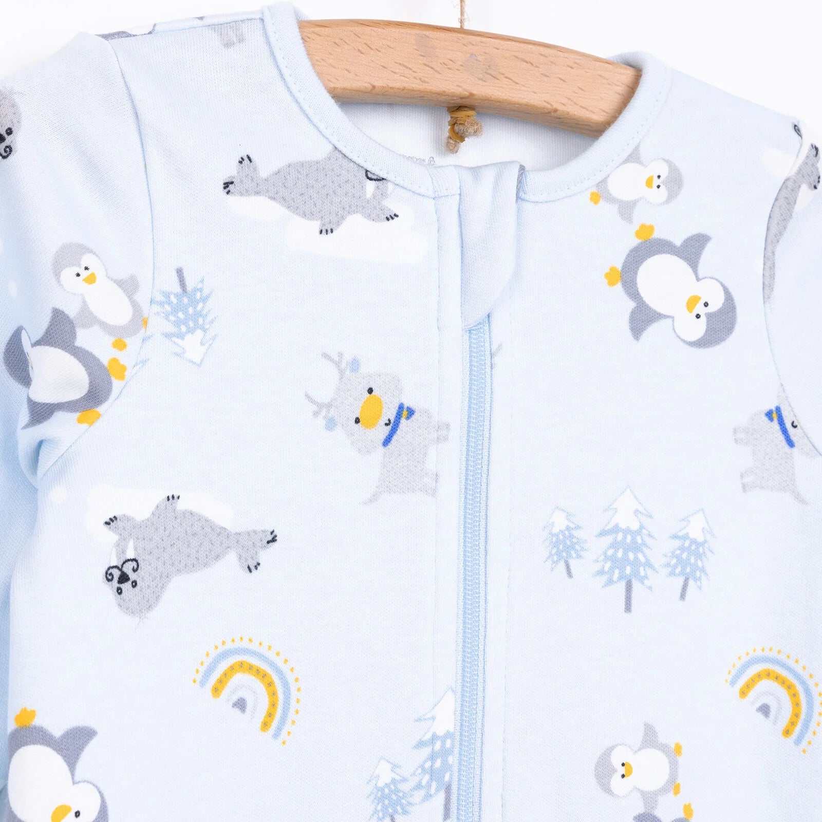 HelloBaby Newborn Baby Boy Footed Jumpsuit - Light Blue - ebebek - Black Friday