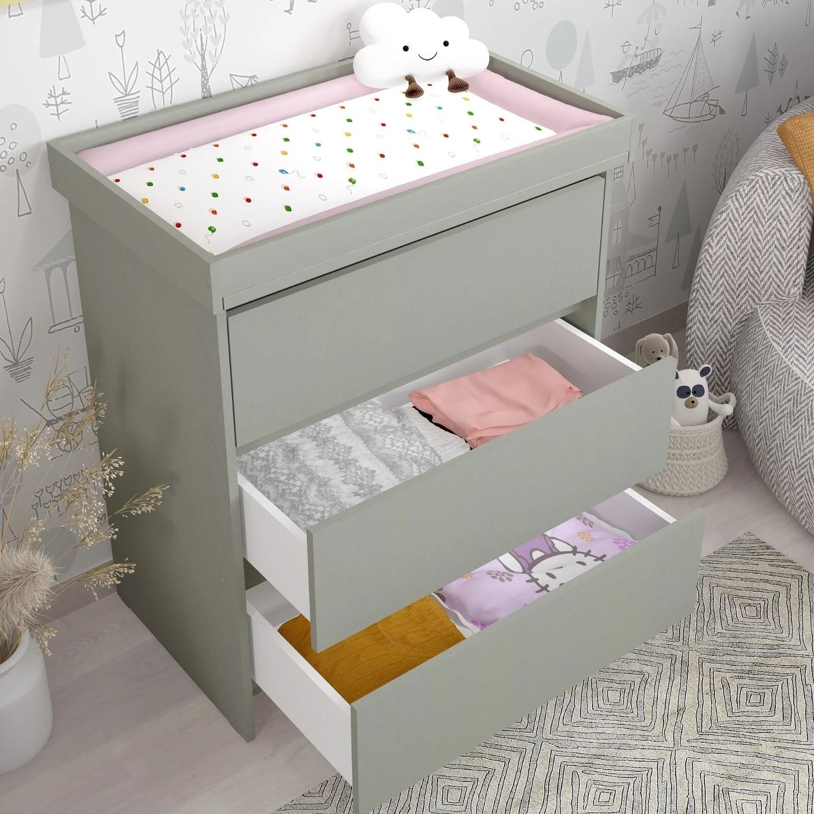 Shefa Kids 880 Baby Changing Unit - Grey - ebebek - Black Friday