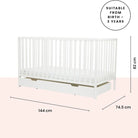Ickle Bubba Hartley Classic Cot & Under Drawer - White - ebebek - Black Friday