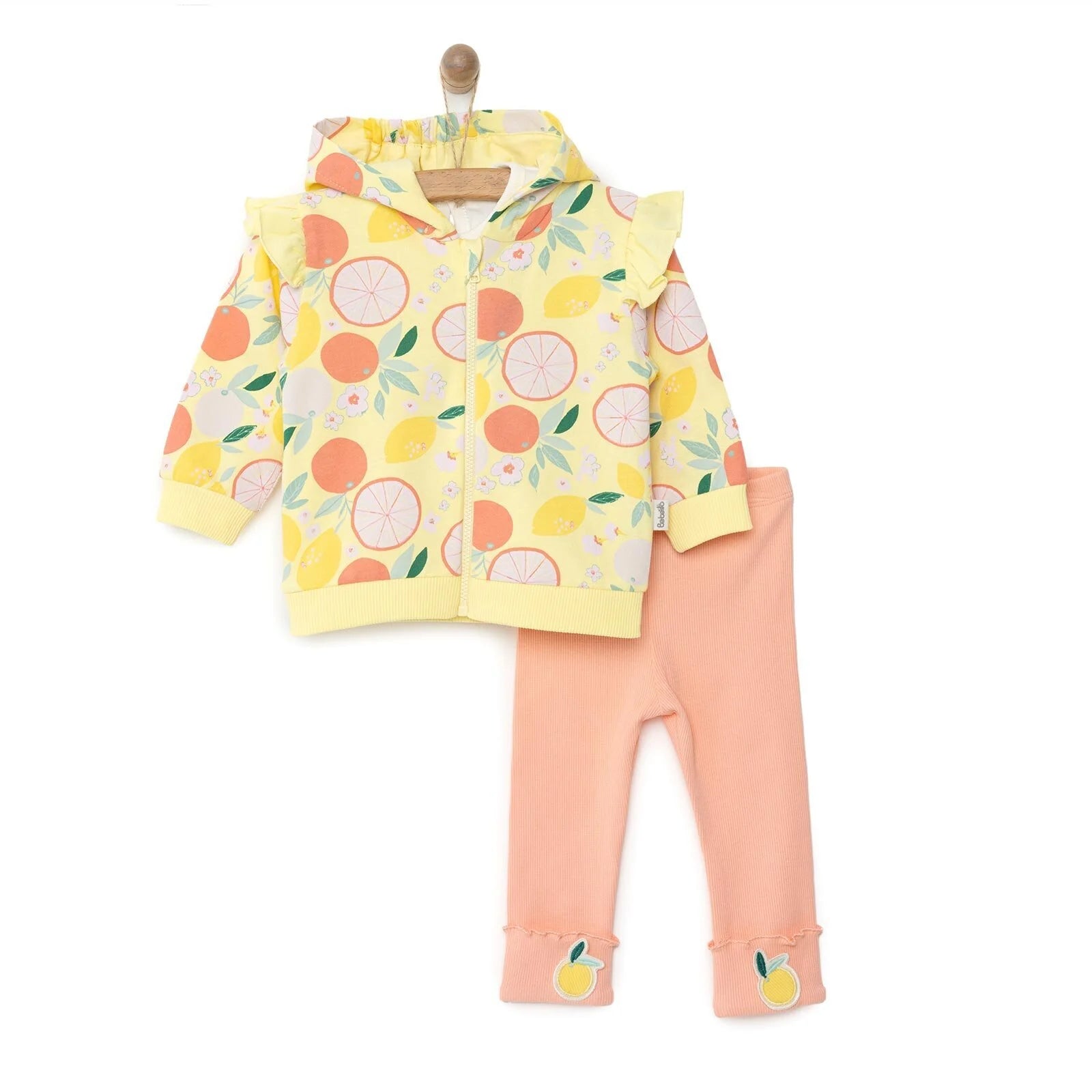 Bebetto Newborn Baby Girl Aloha Hooded Cardigan - Sweatshirt - Bottom - Yellow - ebebek - Black Friday