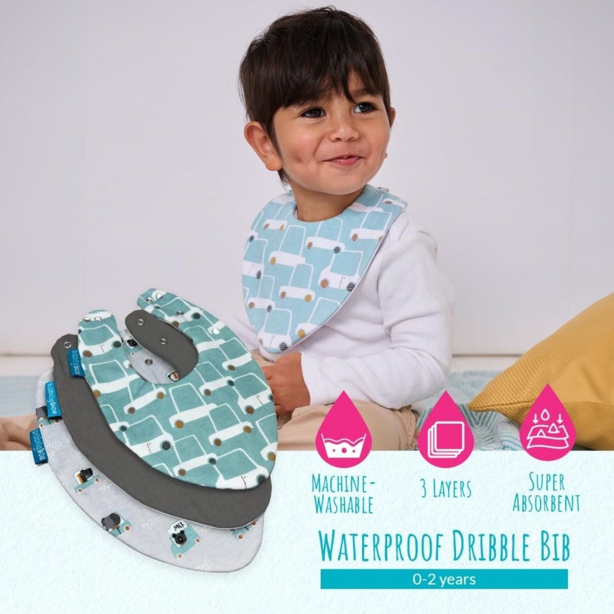 Bibbilyboo Waterproof Dribble Bib - Clouds - ebebek - Black Friday