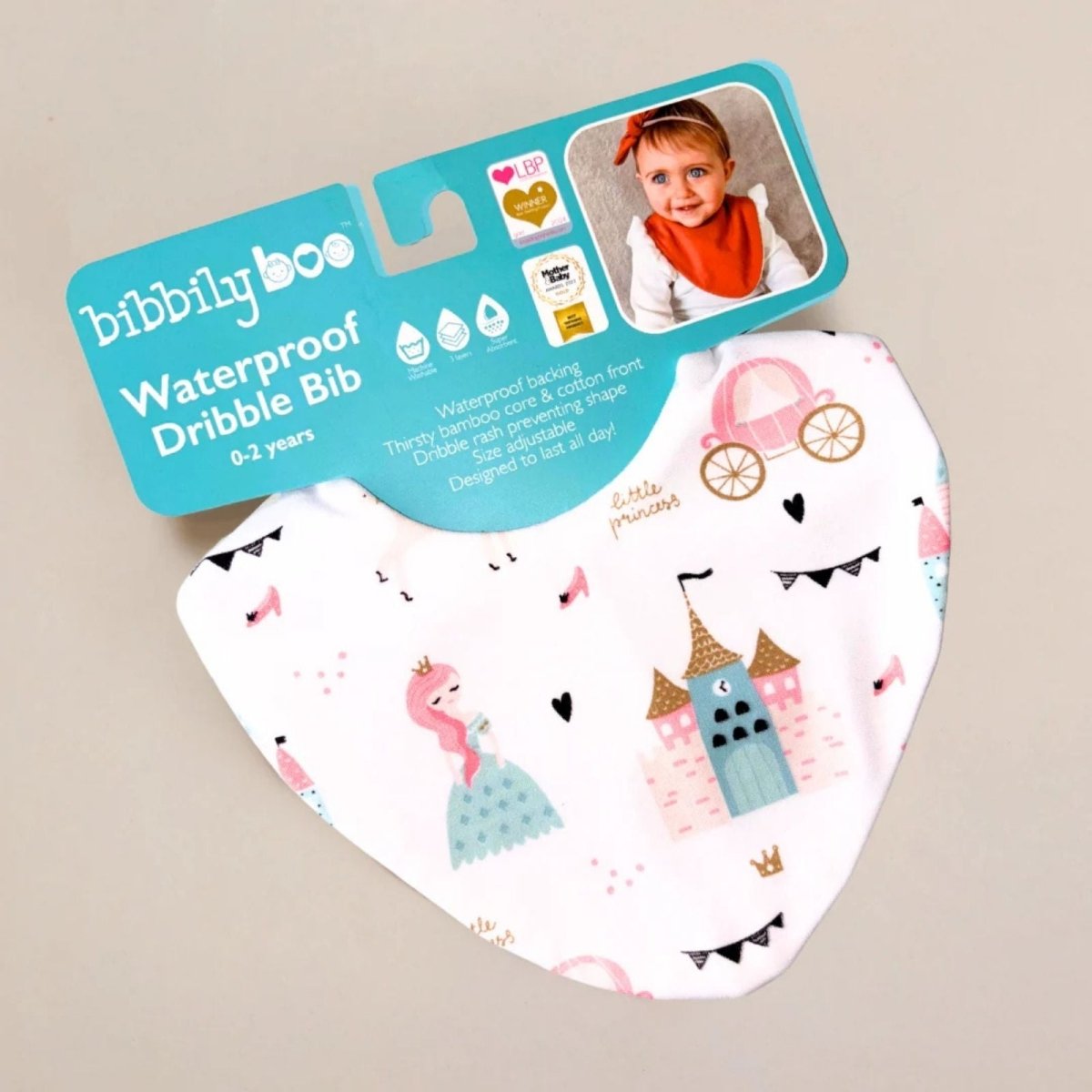Bibbilyboo Waterproof Dribble Bib Pack of 3 - Princess - ebebek - Black Friday