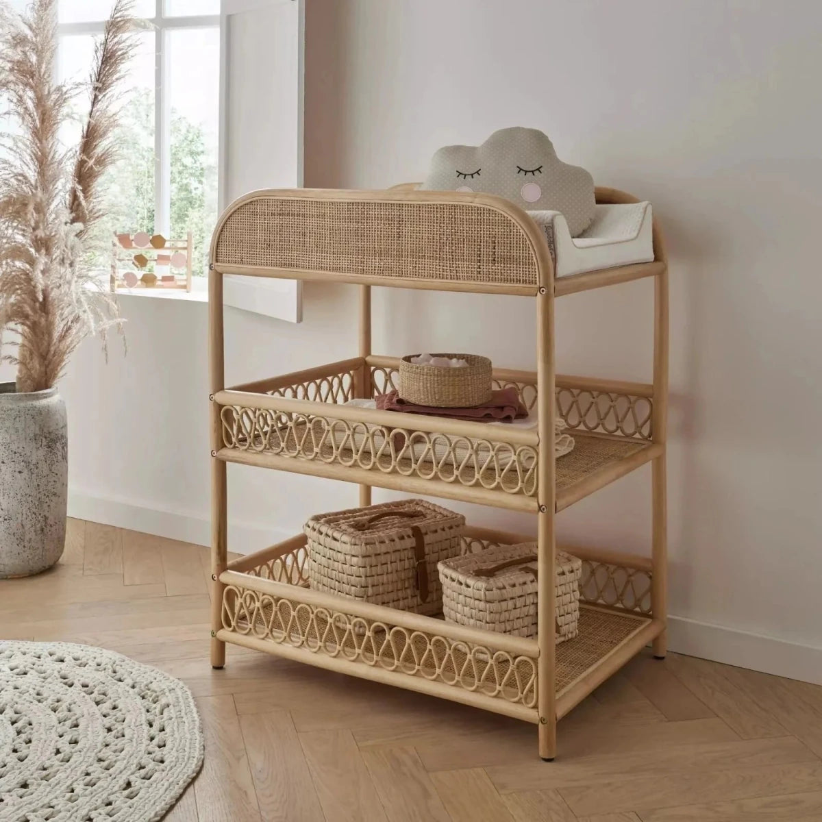 CuddleCo Aria Rattan Changing Table - Natural - ebebek
