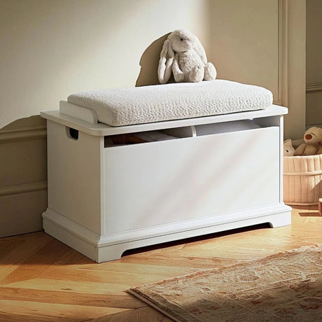 CuddleCo Beaumont Storage Box & Cushion - White - ebebek