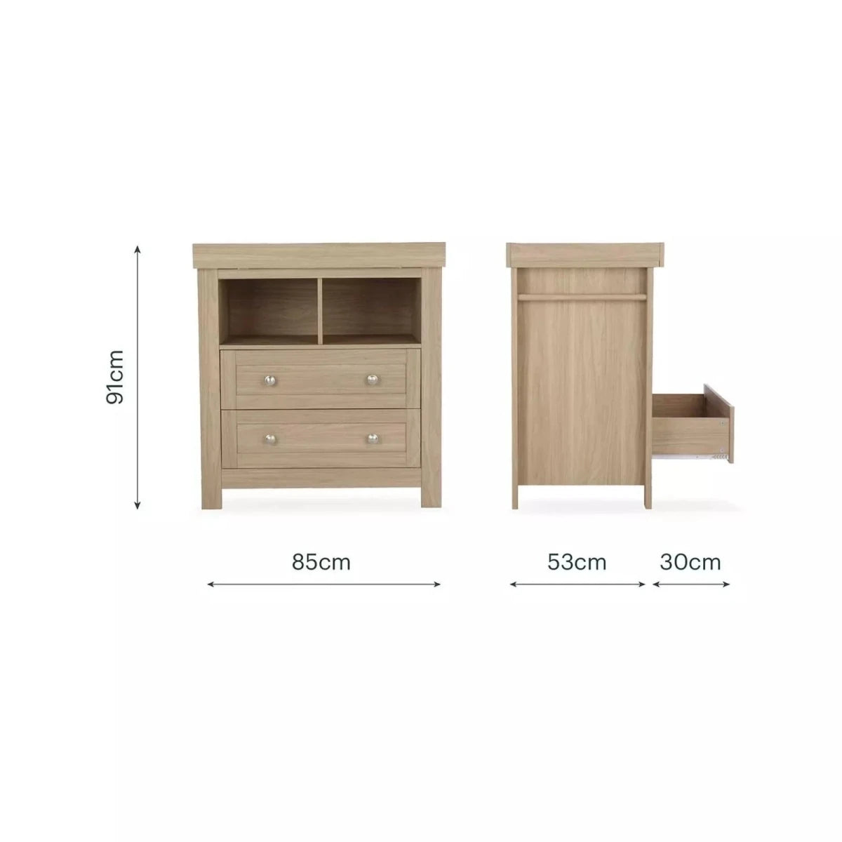 CuddleCo Burford Dresser Changer - Oak Oak - ebebek