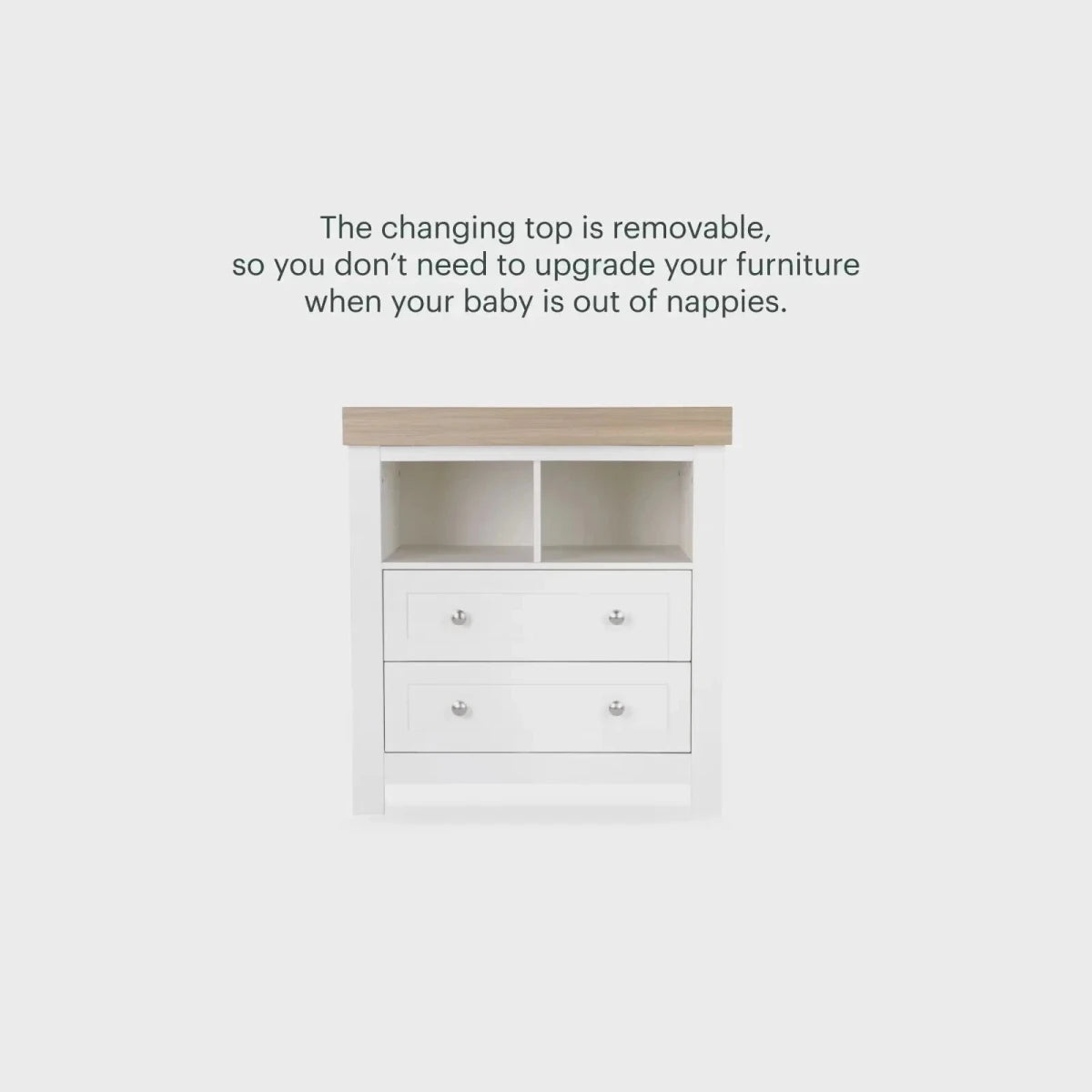 CuddleCo Burford Dresser Changer - White/Oak White/Oak - ebebek