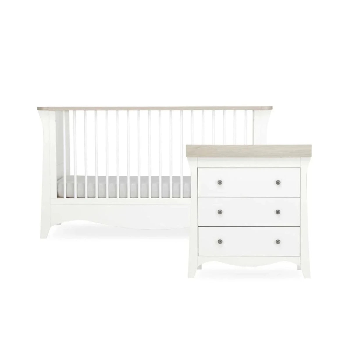CuddleCo Clara 2 Piece Nursery Furniture Set - White & Ash - ebebek