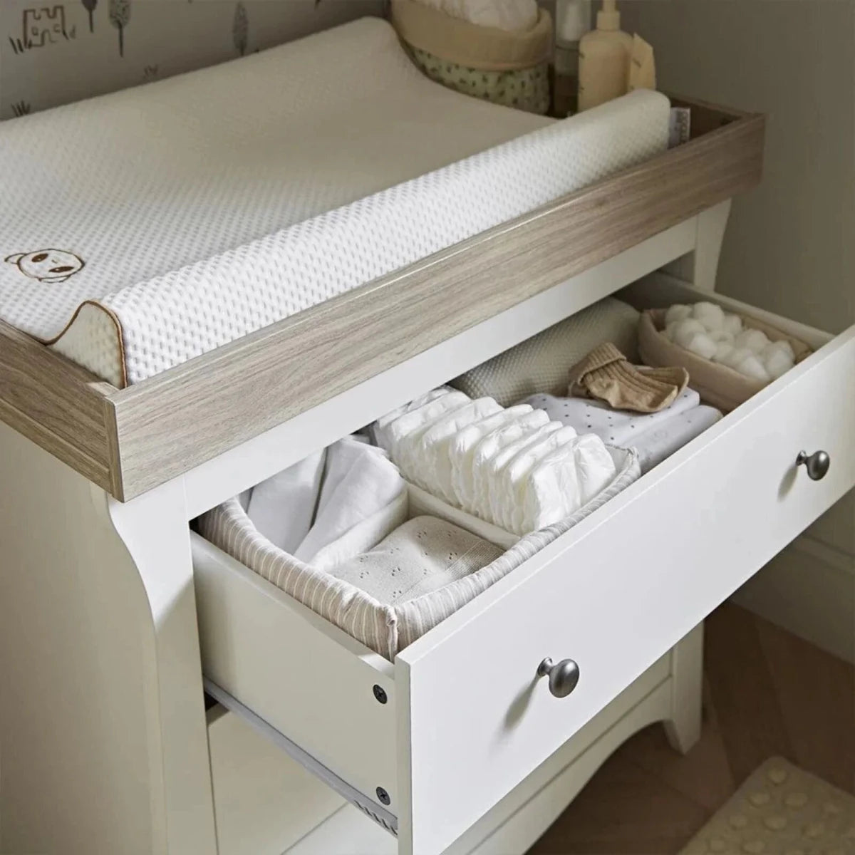CuddleCo Clara 2 Piece Nursery Furniture Set - White & Ash - ebebek