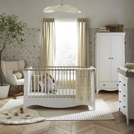CuddleCo Clara 3 Piece Nursery Furniture Set - White & Ash - ebebek