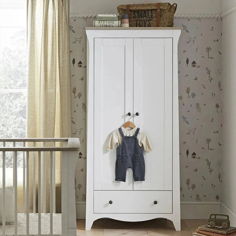 CuddleCo Clara 2 Door Double Wardrobe - White & Ash - ebebek