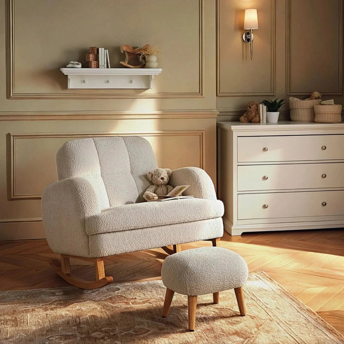 CuddleCo Etta Cuddle Nursing Chair & Foot Stool - Boucle Mushroom Boucle Mushroom - ebebek