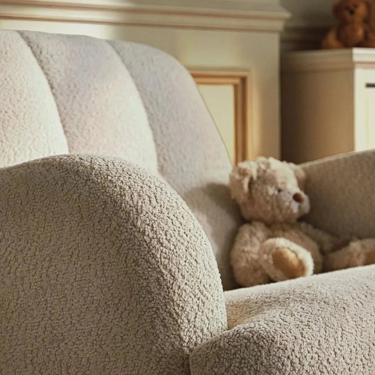 CuddleCo Etta Cuddle Nursing Chair & Foot Stool - Boucle Mushroom Boucle Mushroom - ebebek